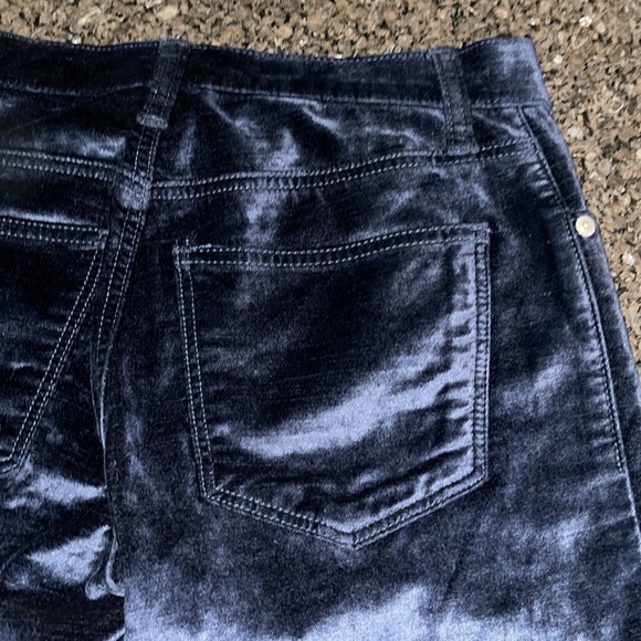 Lucky Brand Indigo Blue Velvet Ava Mid Rise Crop Mini Boot Jeans - Picture 7 of 12